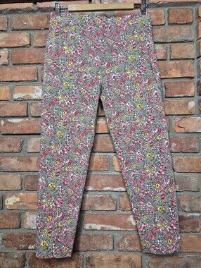 Willow Coco Jeggings NWT Large Cerise Ditsy Floral Olive Crop Stretch Pants